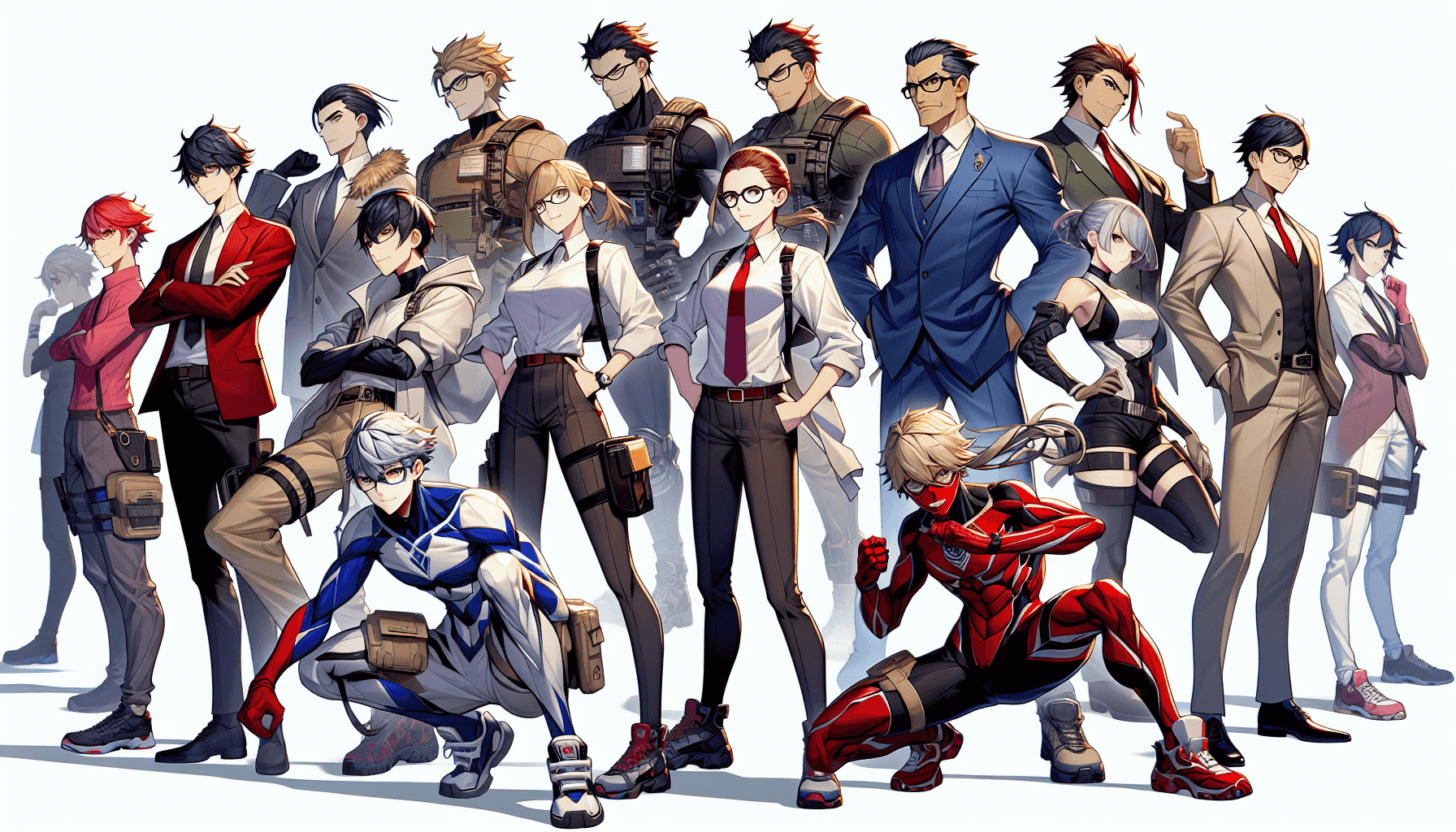 Grupo de personagens de anime em uma missão cooperativa